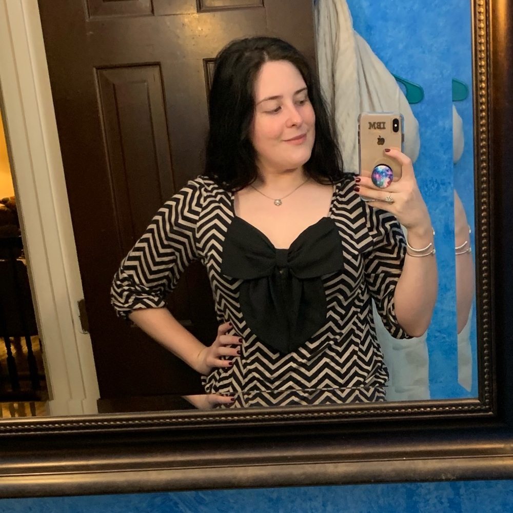 Chevron Top with Bow